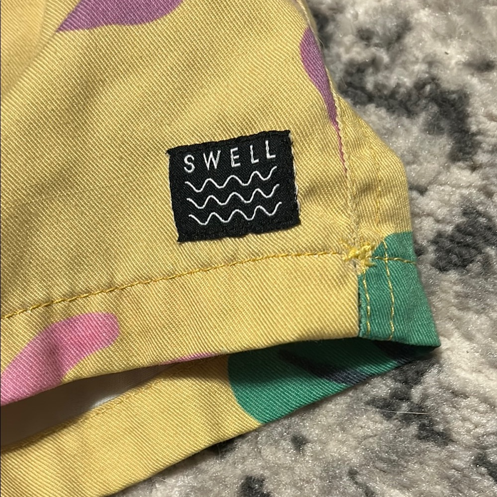 Swell Men's Yellow Patterned Drawstring Waist. So… - image 2